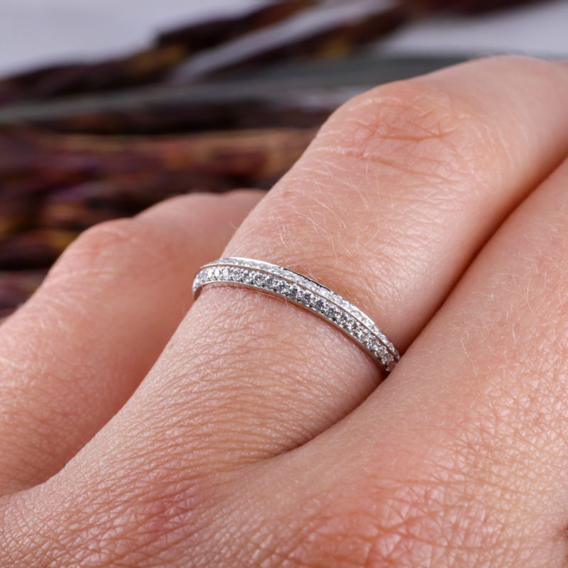 Platinum coco double-sided diamond full eternity ring