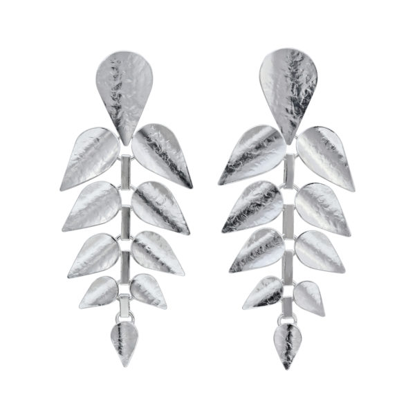 silver Leaf branch earrings