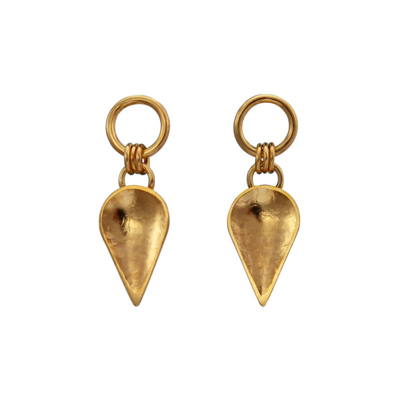 Cupped leaf earrings in gold vermeil